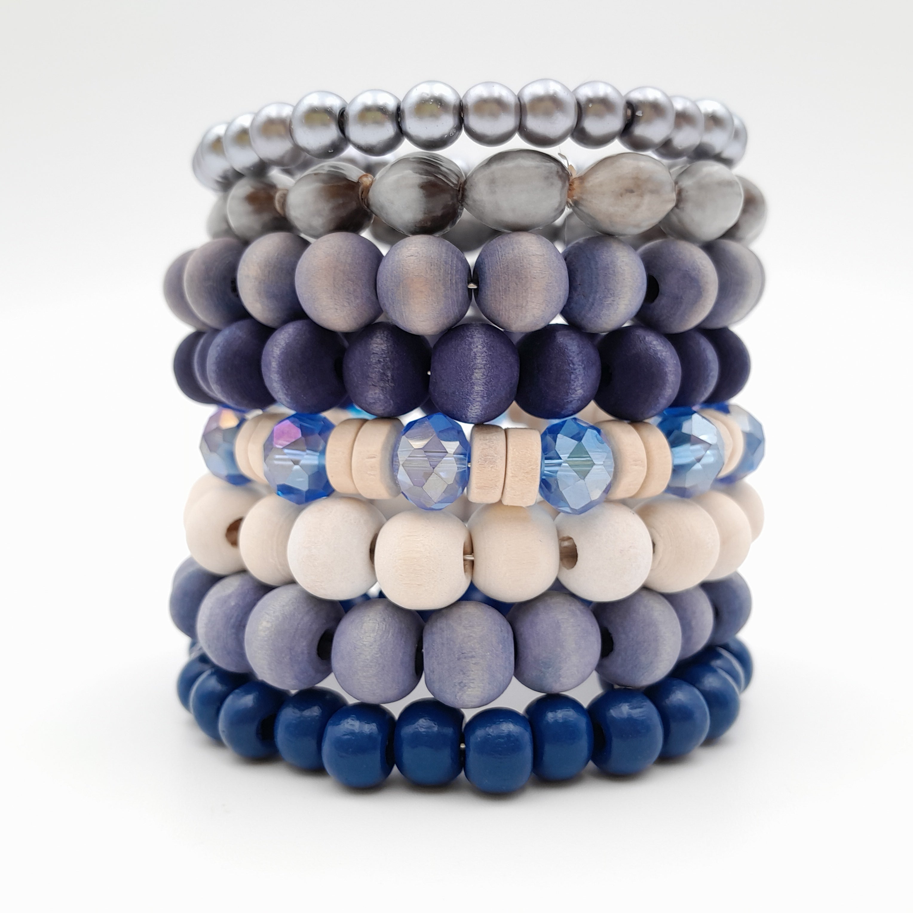 Large Coil Bracelet -Navy & Lavender