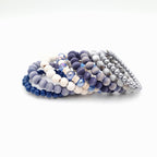 Large Coil Bracelet -Navy & Lavender