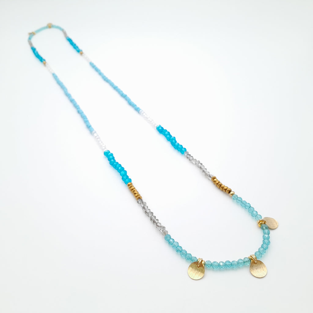 Crystal Layer Necklace - Turquoise