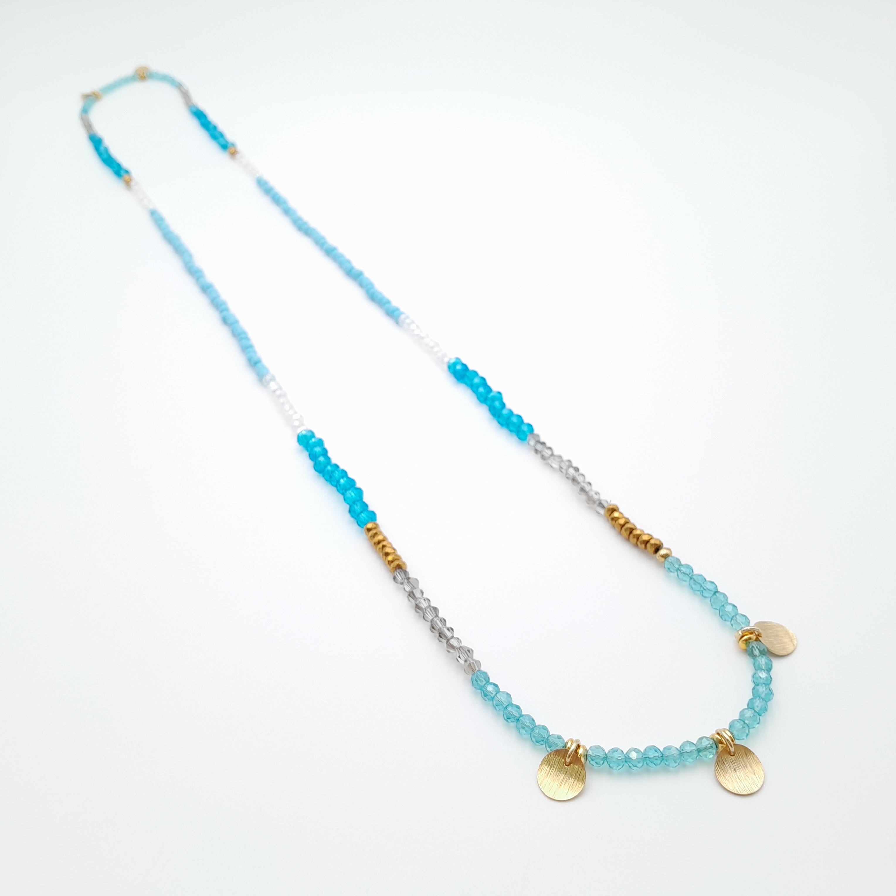Crystal Layer Necklace - Turquoise
