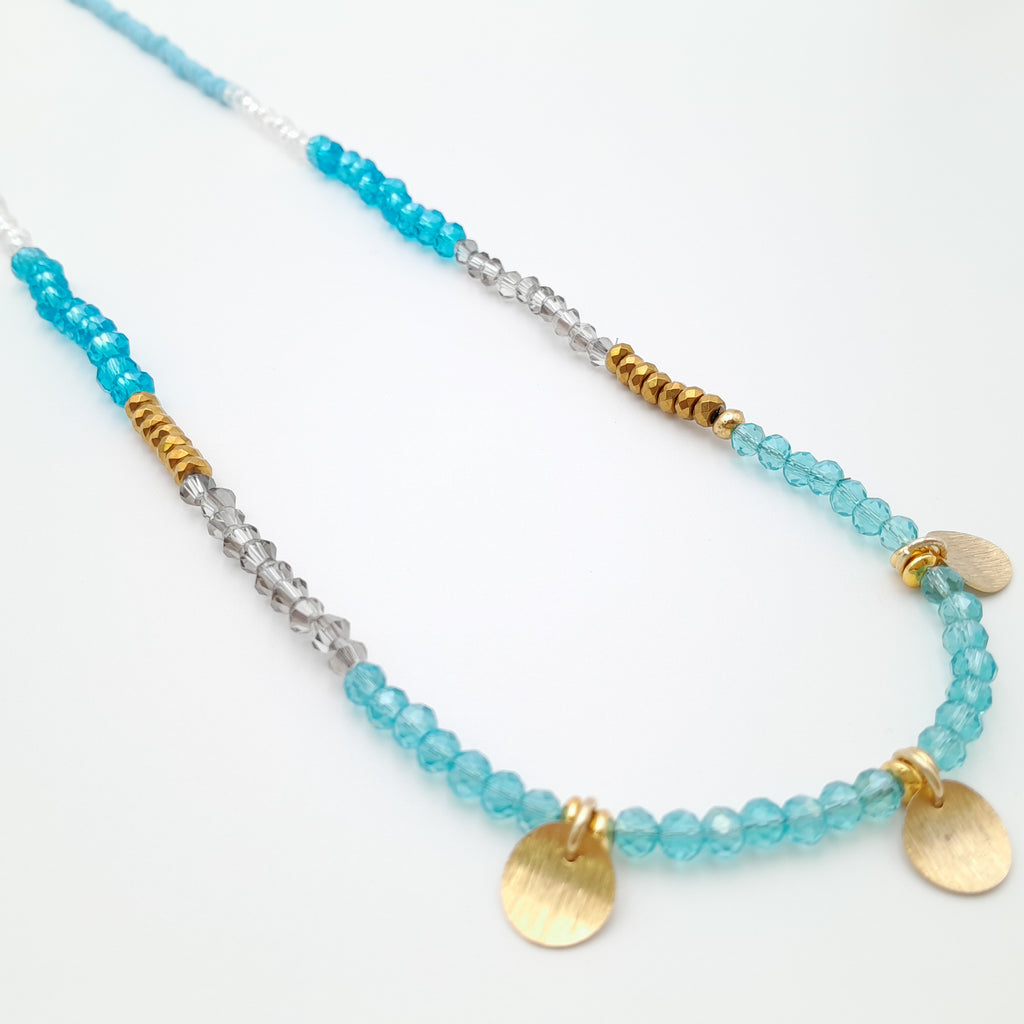 Crystal Layer Necklace - Turquoise