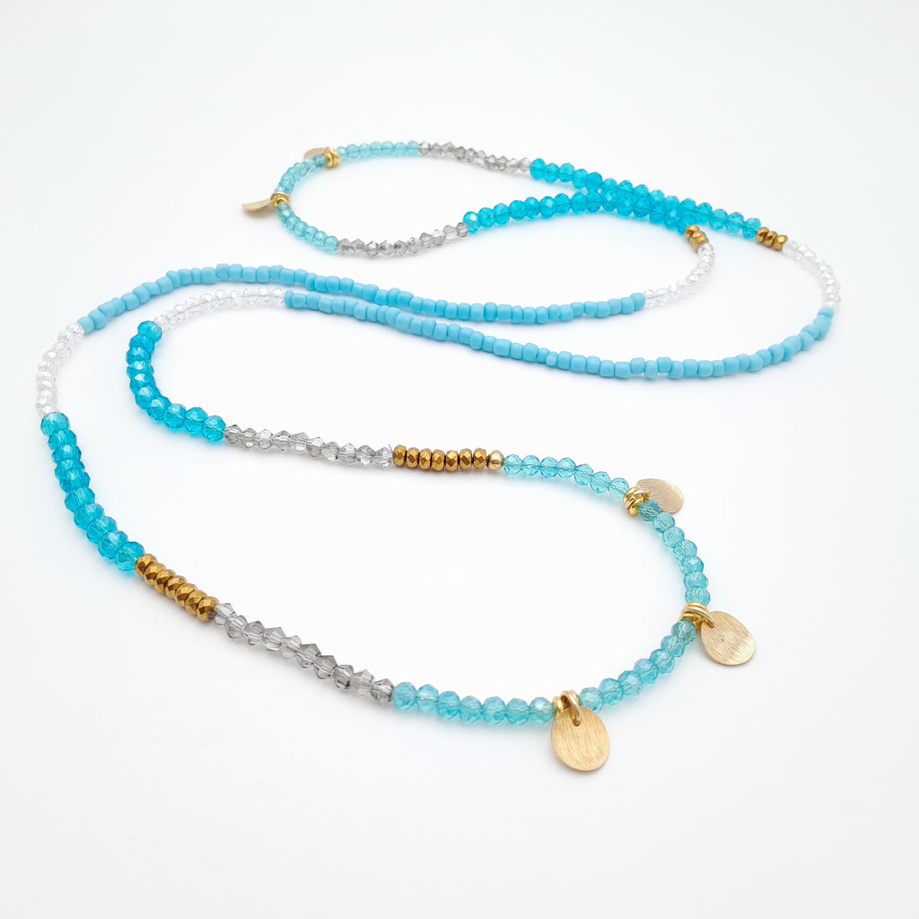 Crystal Layer Necklace - Turquoise