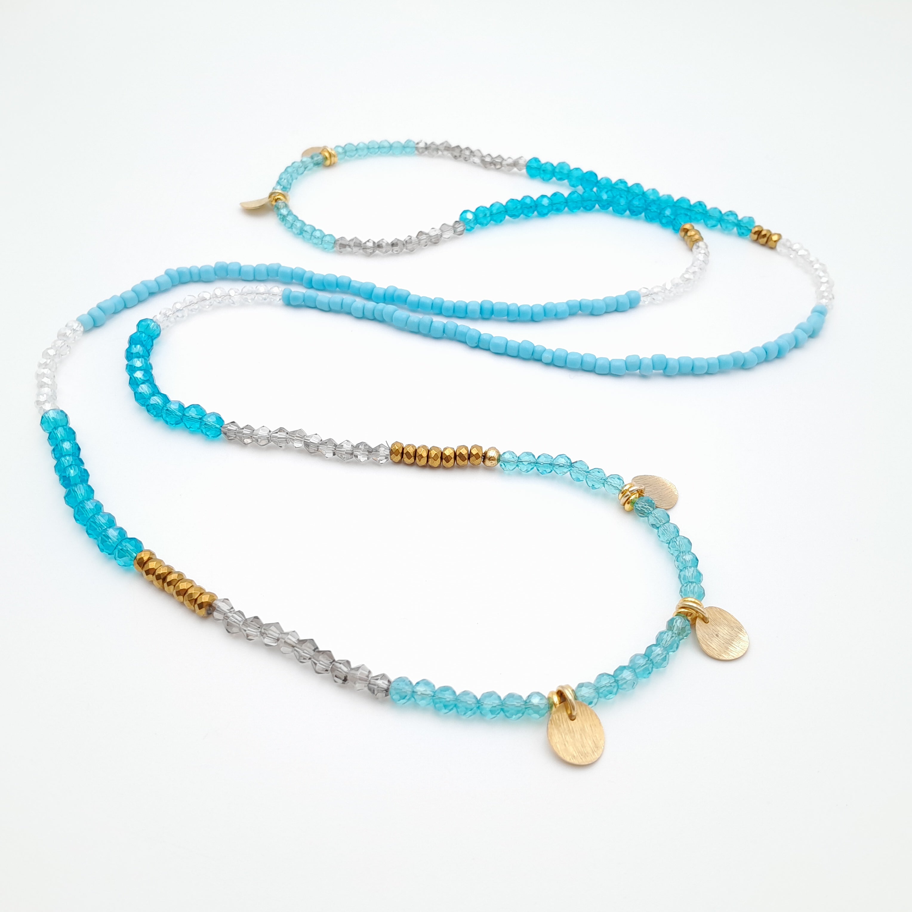 Crystal Layer Necklace - Turquoise