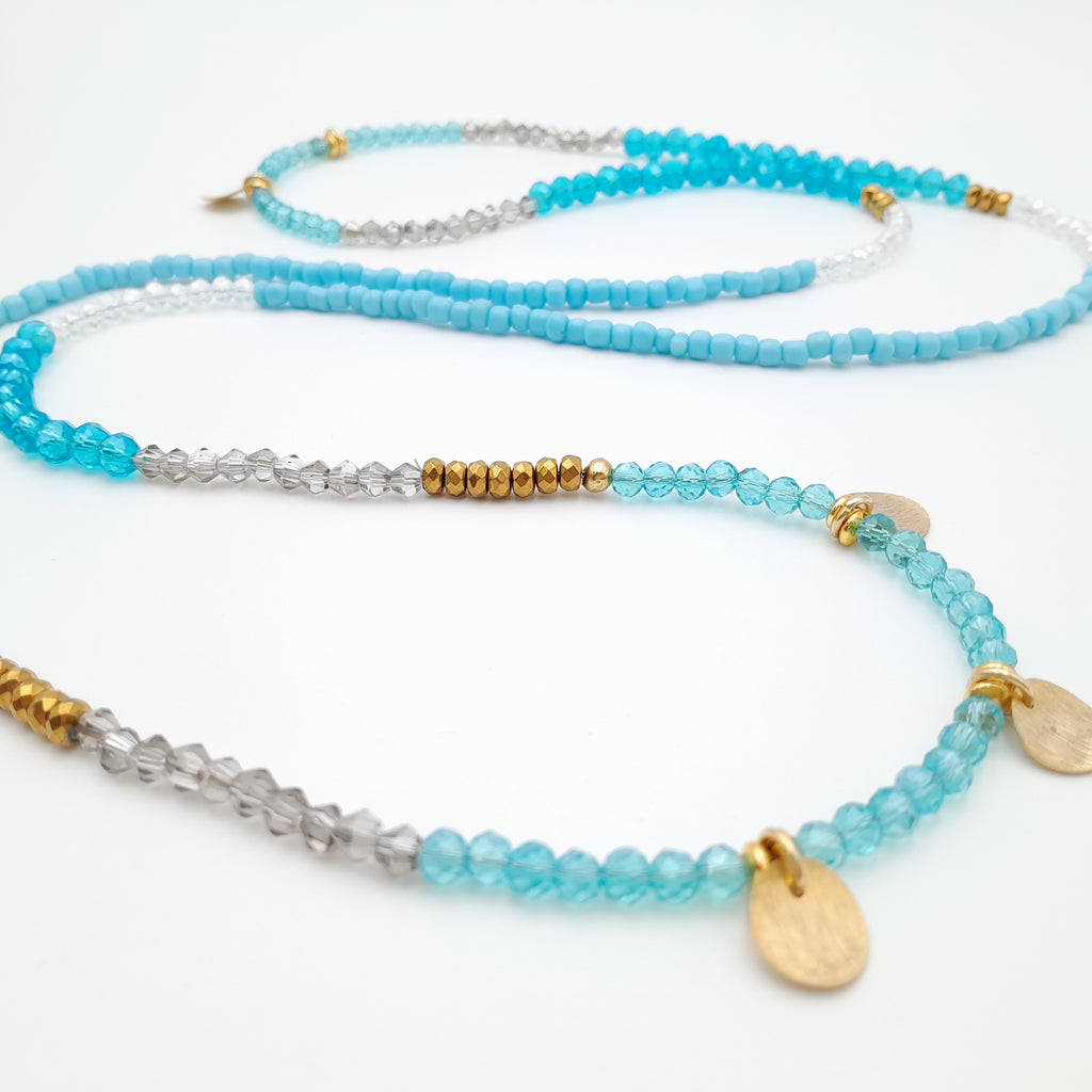 Crystal Layer Necklace - Turquoise