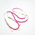 Crystal Layer Necklace - Hot Pink