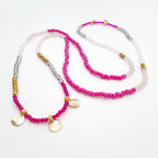 Crystal Layer Necklace - Hot Pink