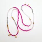Crystal Layer Necklace - Hot Pink