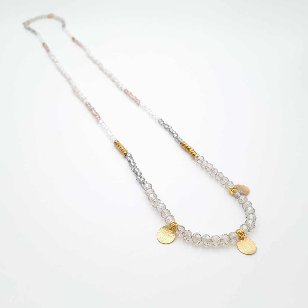 Crystal Layer Necklace - Champagne