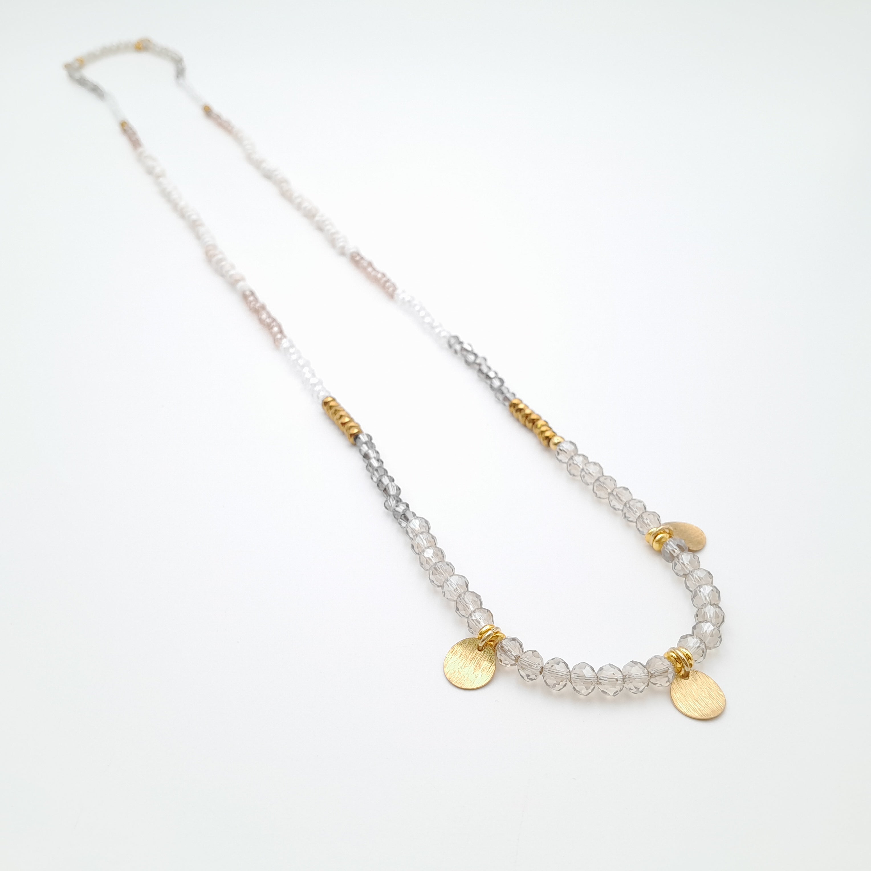 Crystal Layer Necklace - Champagne