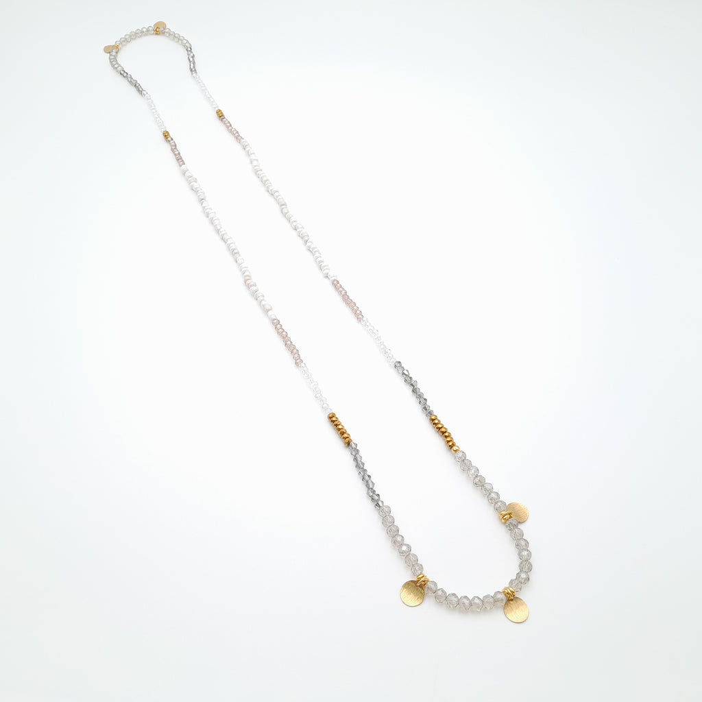 Crystal Layer Necklace - Champagne