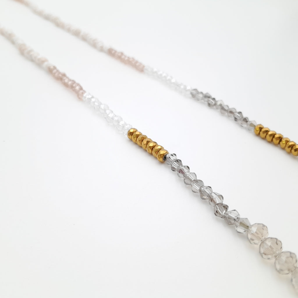 Crystal Layer Necklace - Champagne