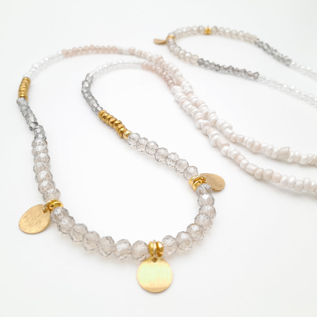 Crystal Layer Necklace - Champagne
