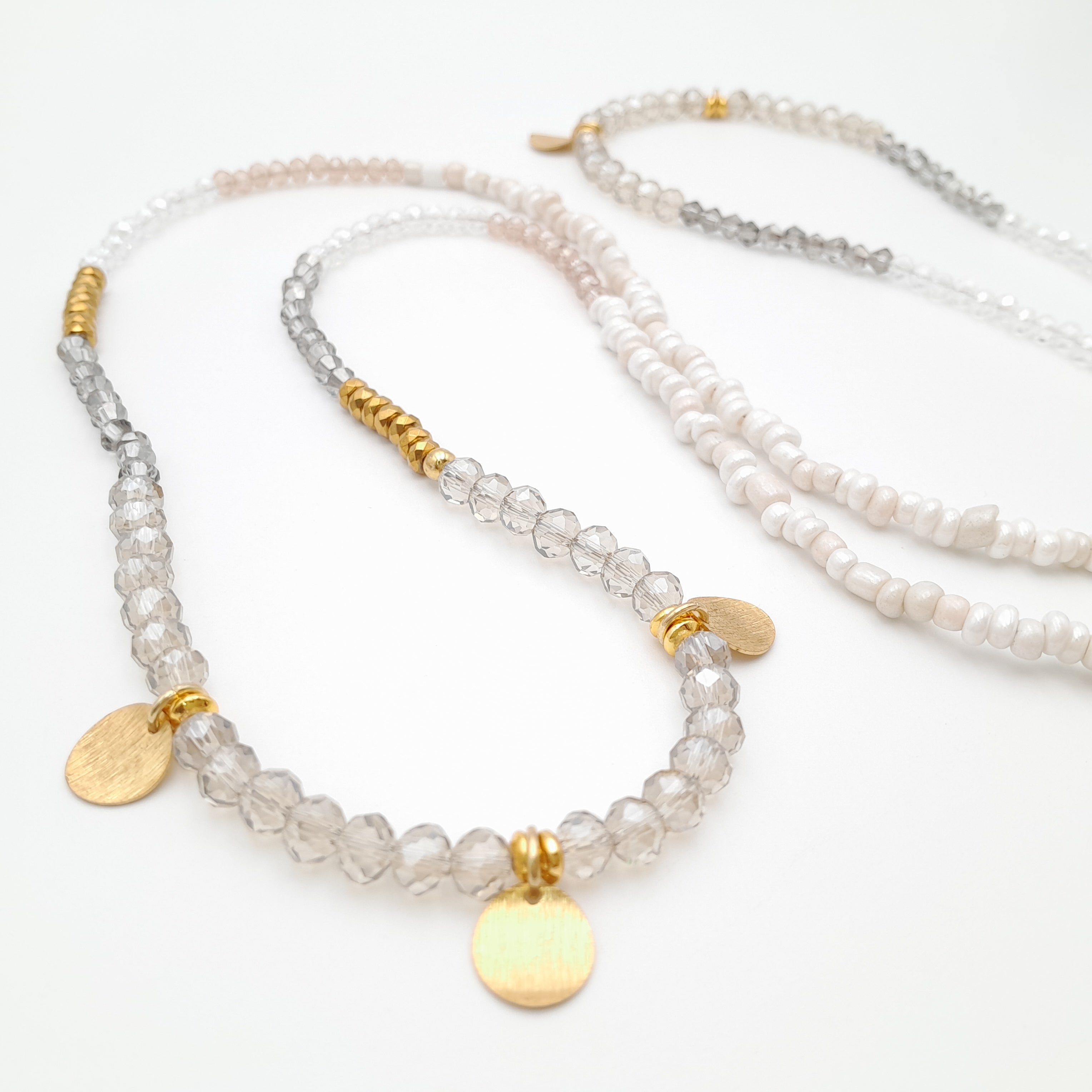 Crystal Layer Necklace - Champagne