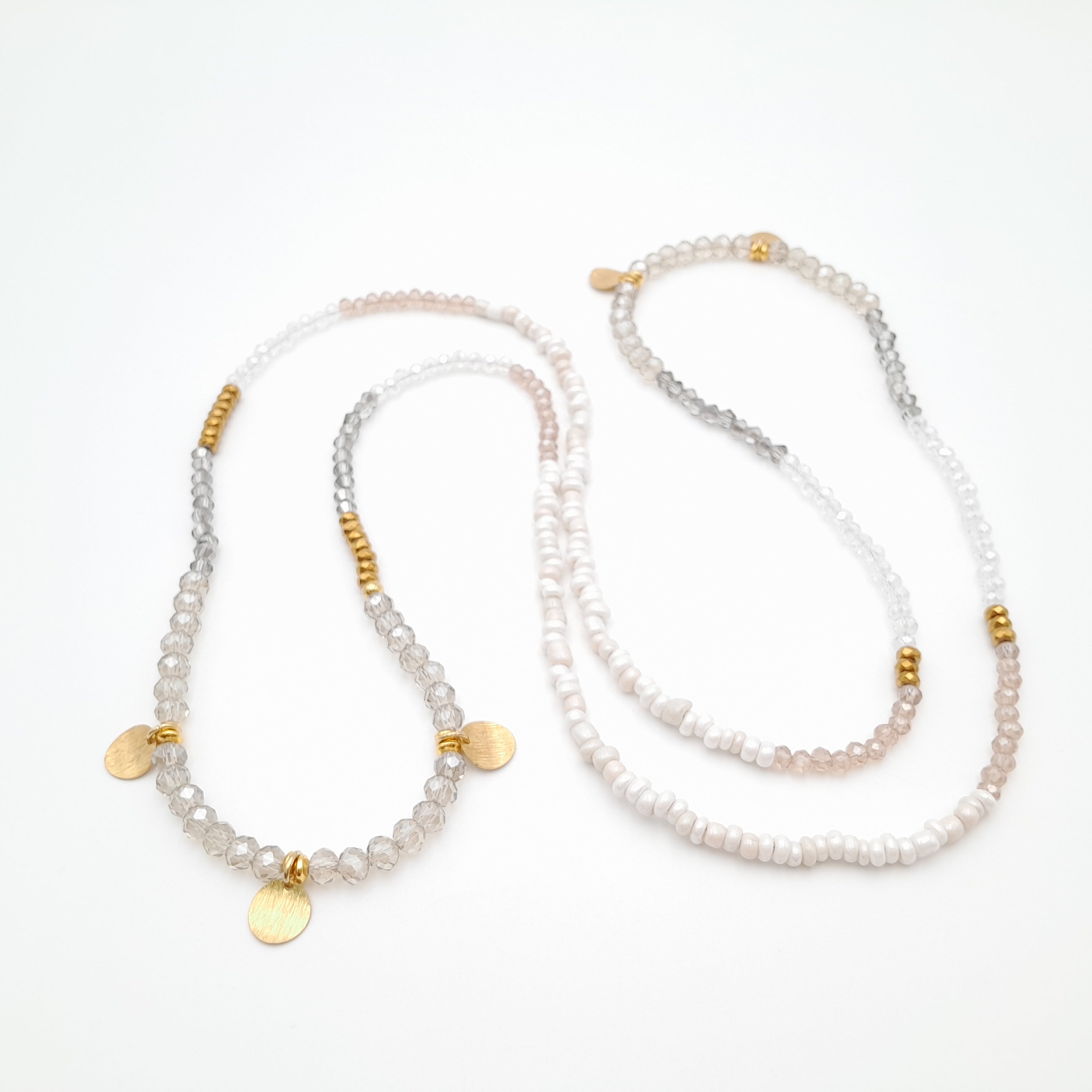 Crystal Layer Necklace - Champagne