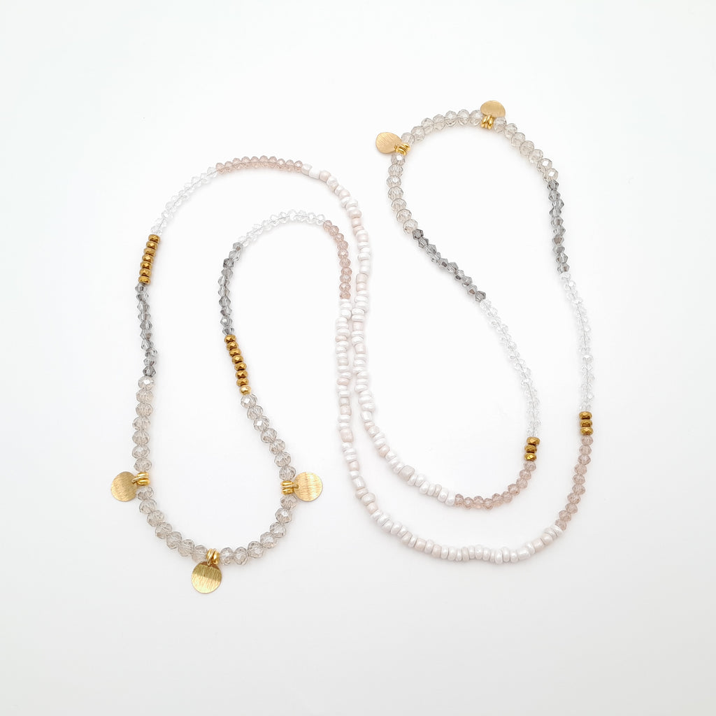 Crystal Layer Necklace - Champagne