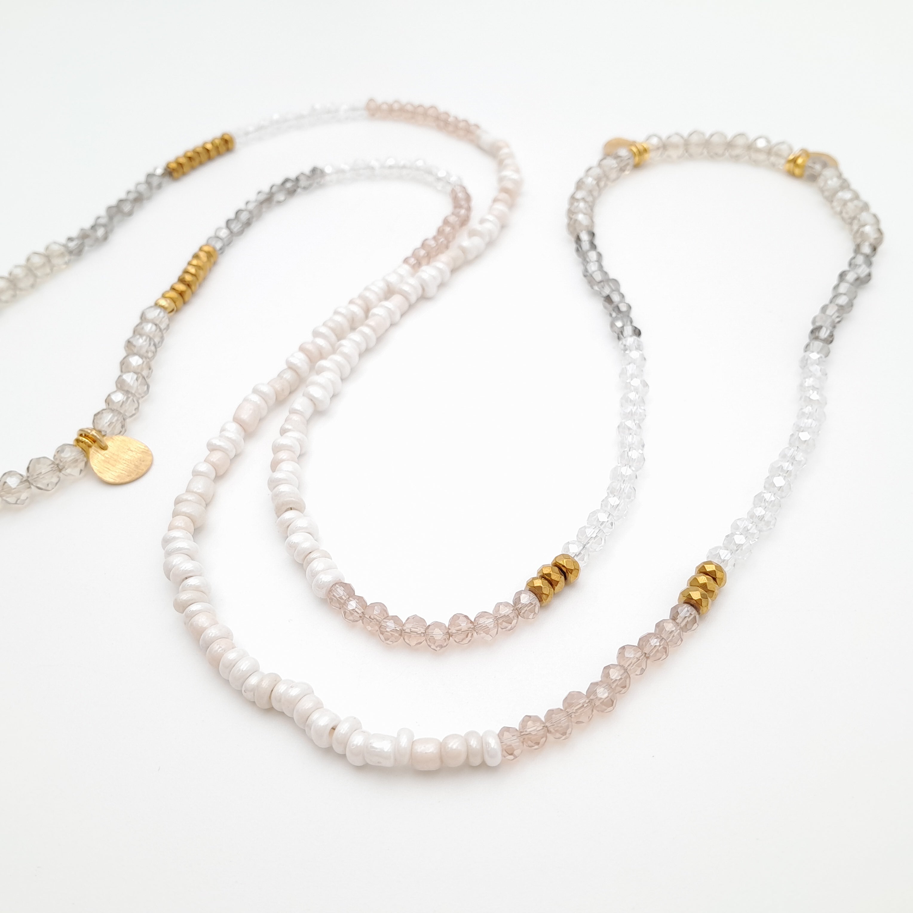 Crystal Layer Necklace - Champagne