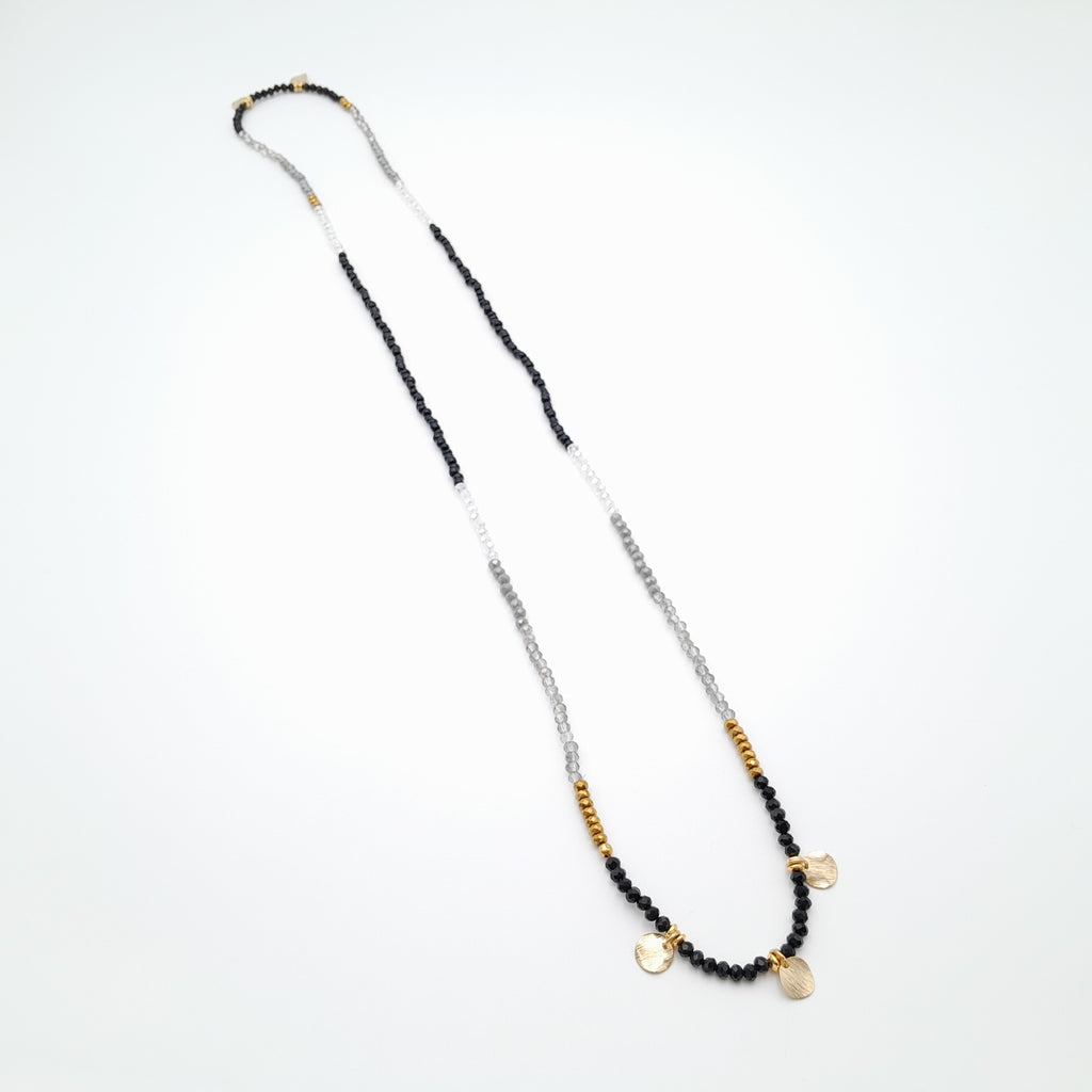 Crystal Layer Necklace - Graphite