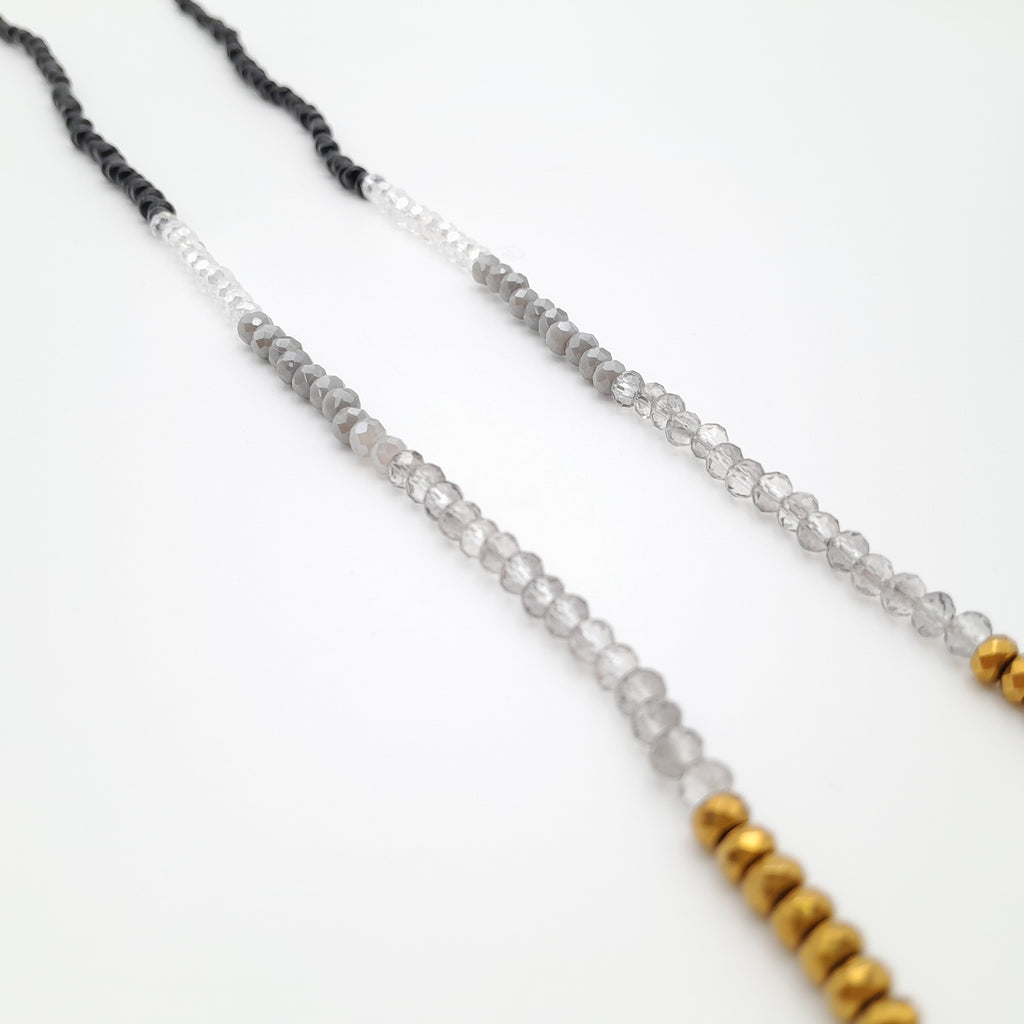 Crystal Layer Necklace - Graphite