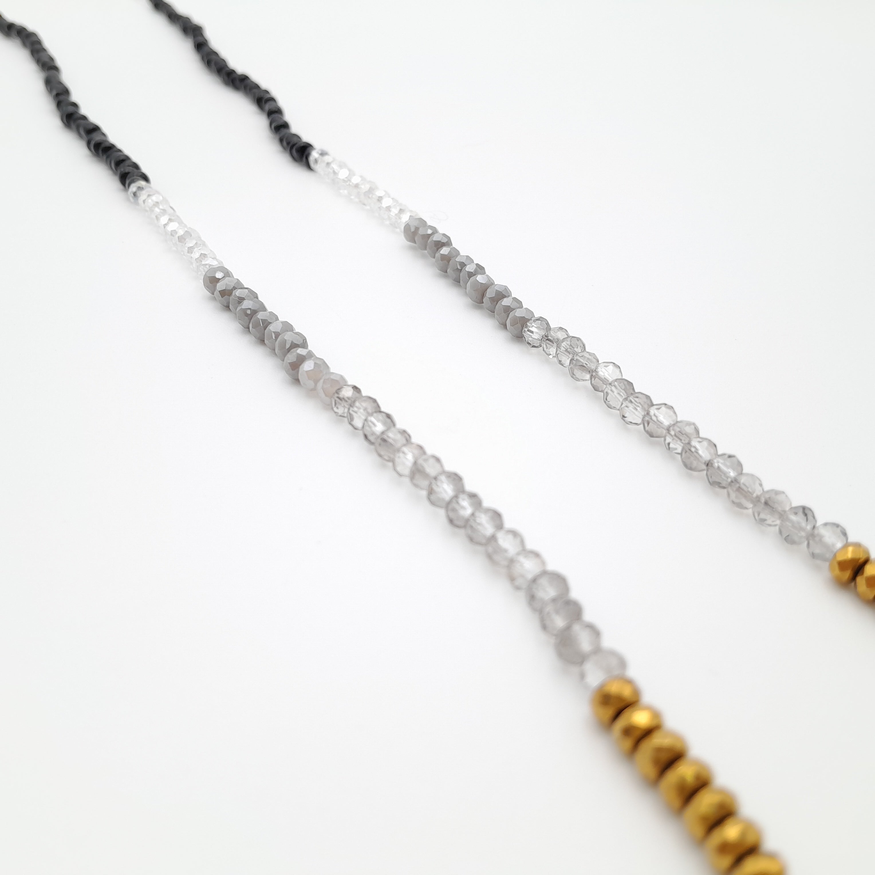 Crystal Layer Necklace - Graphite