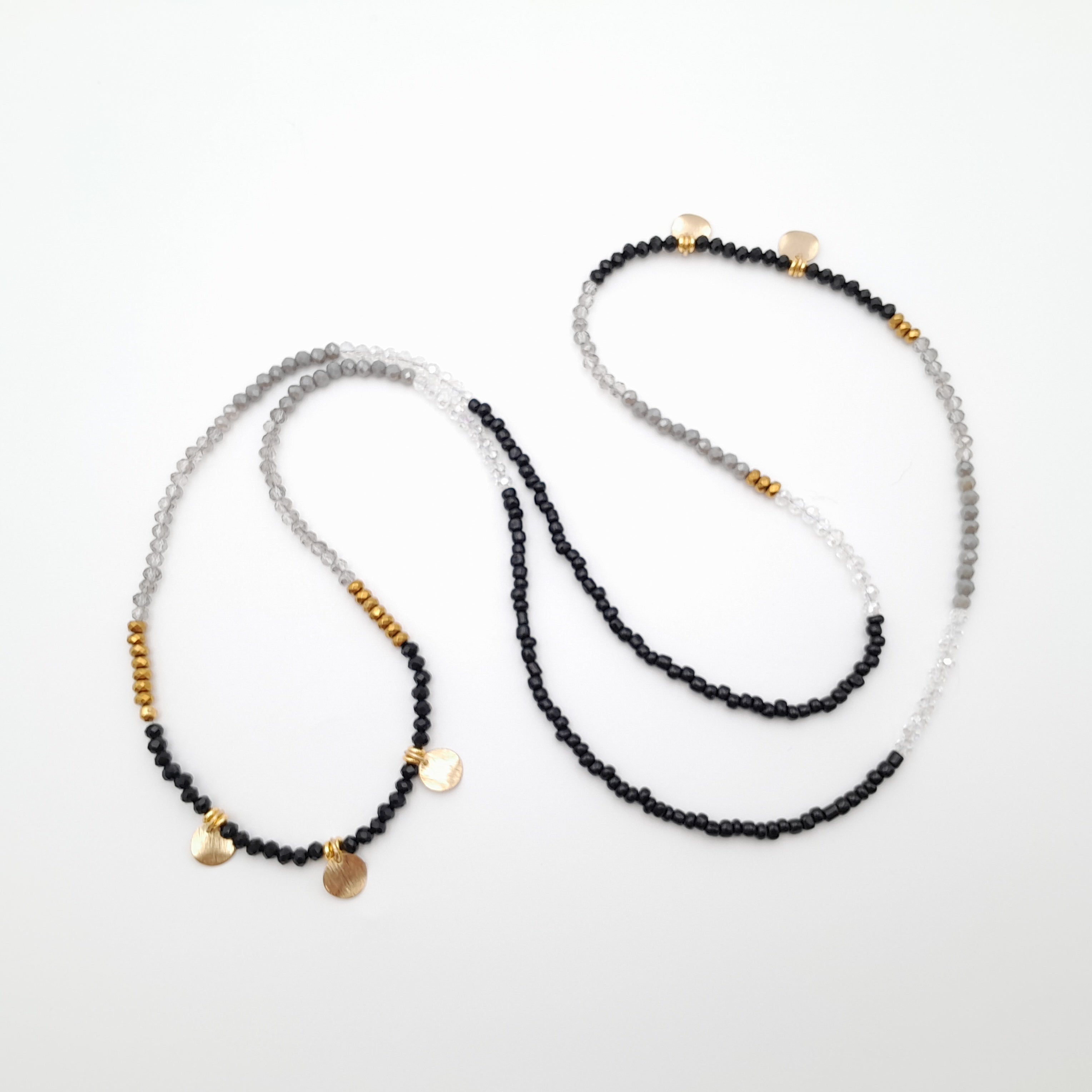 Crystal Layer Necklace - Graphite