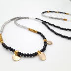Crystal Layer Necklace - Graphite