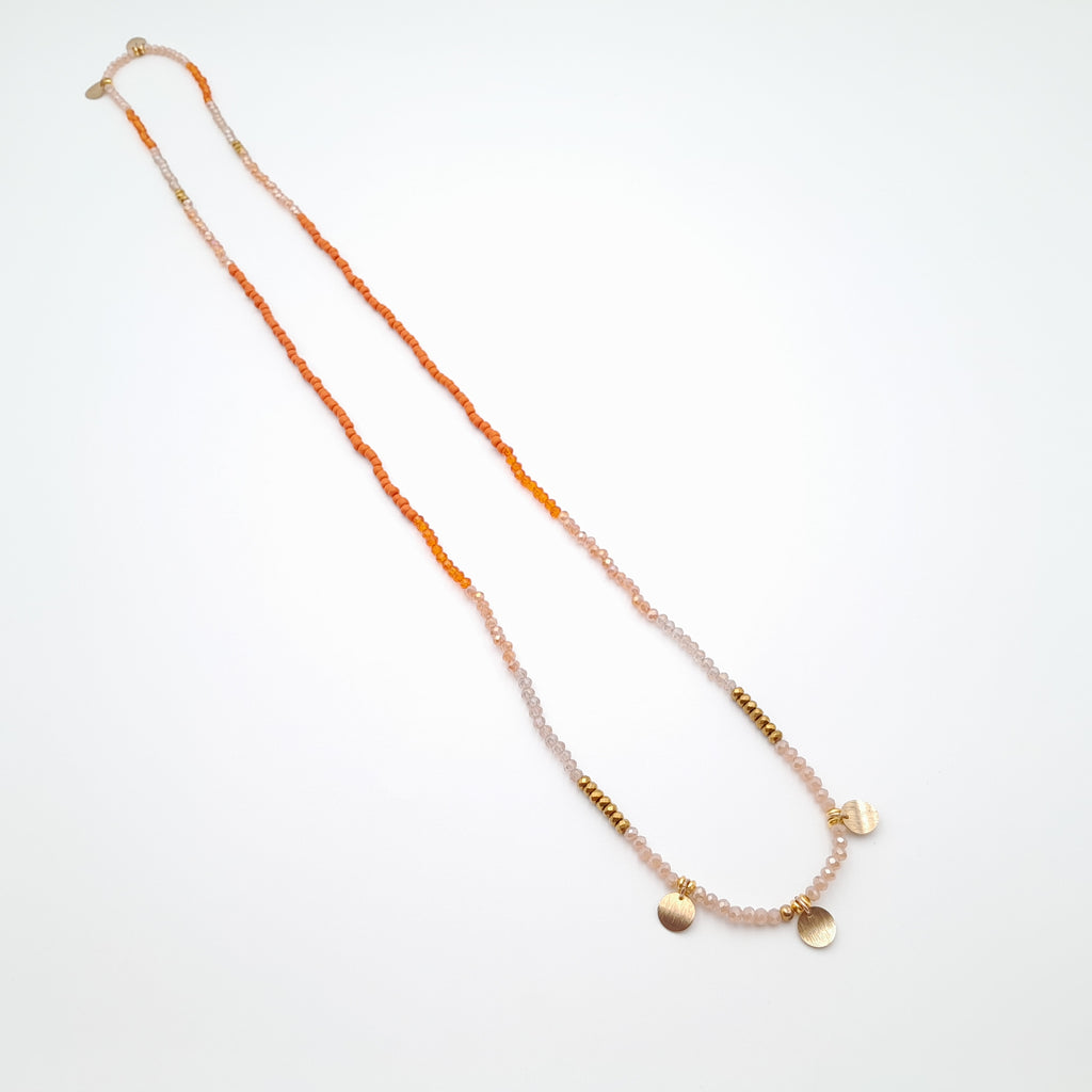 Crystal Layer Necklace - Orange