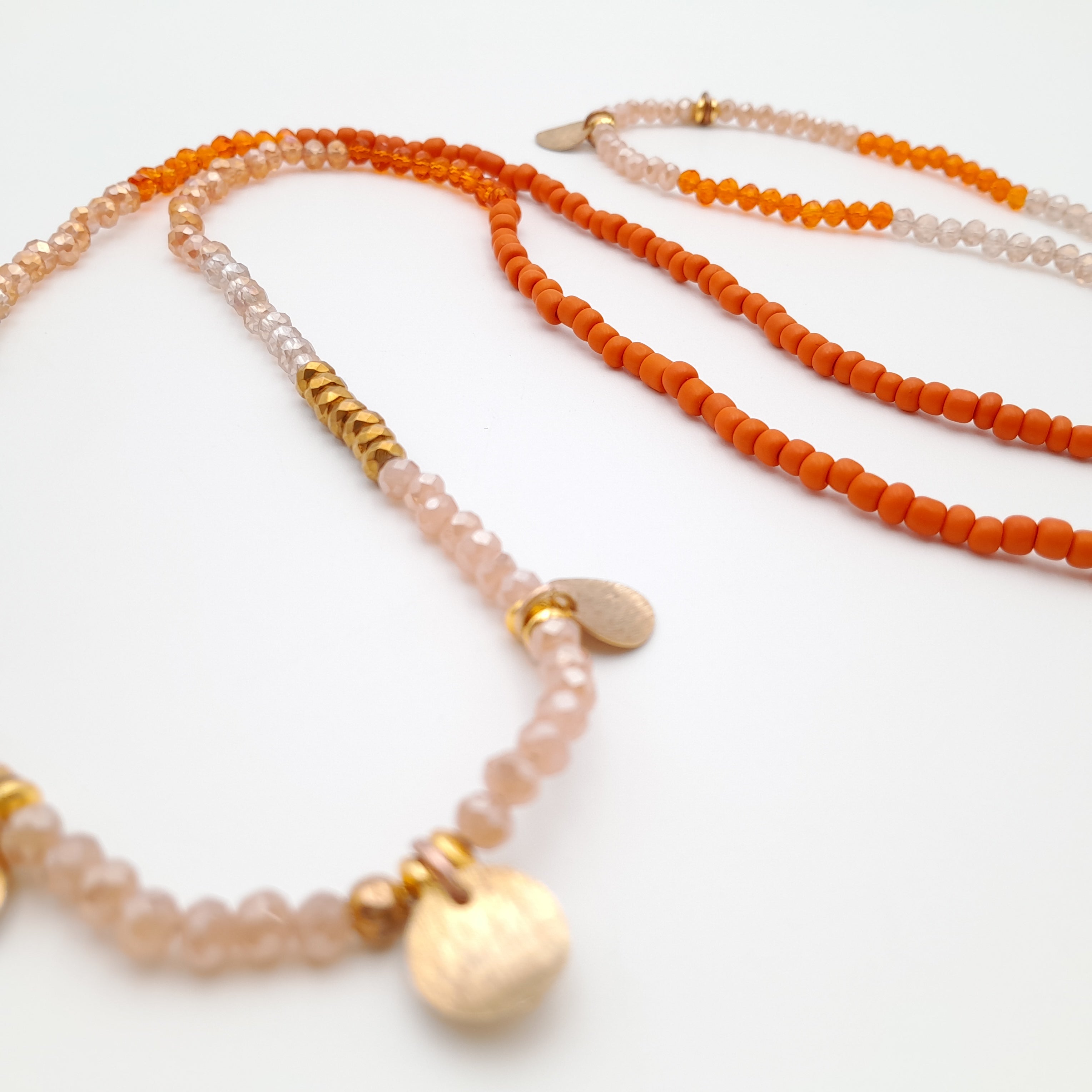 Crystal Layer Necklace - Orange