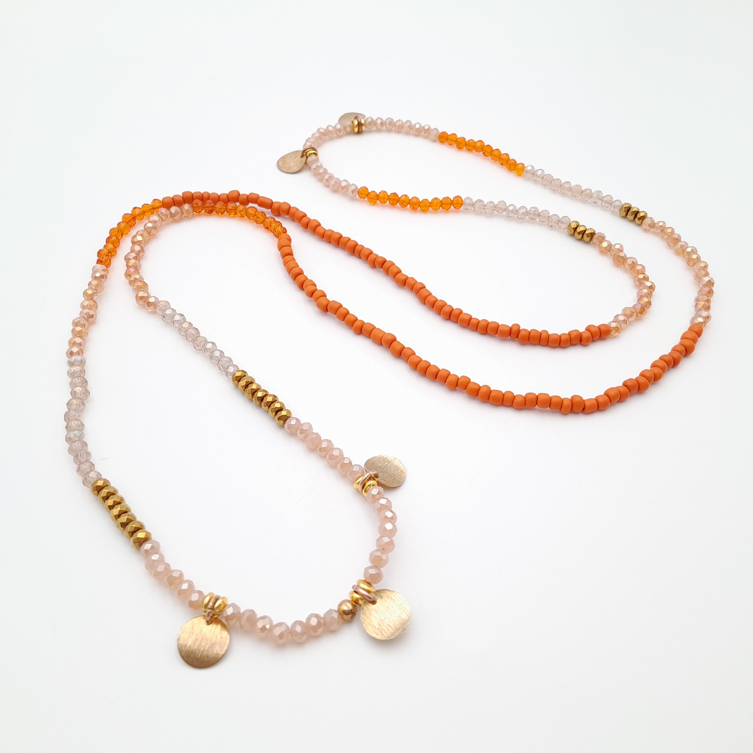 Crystal Layer Necklace - Orange