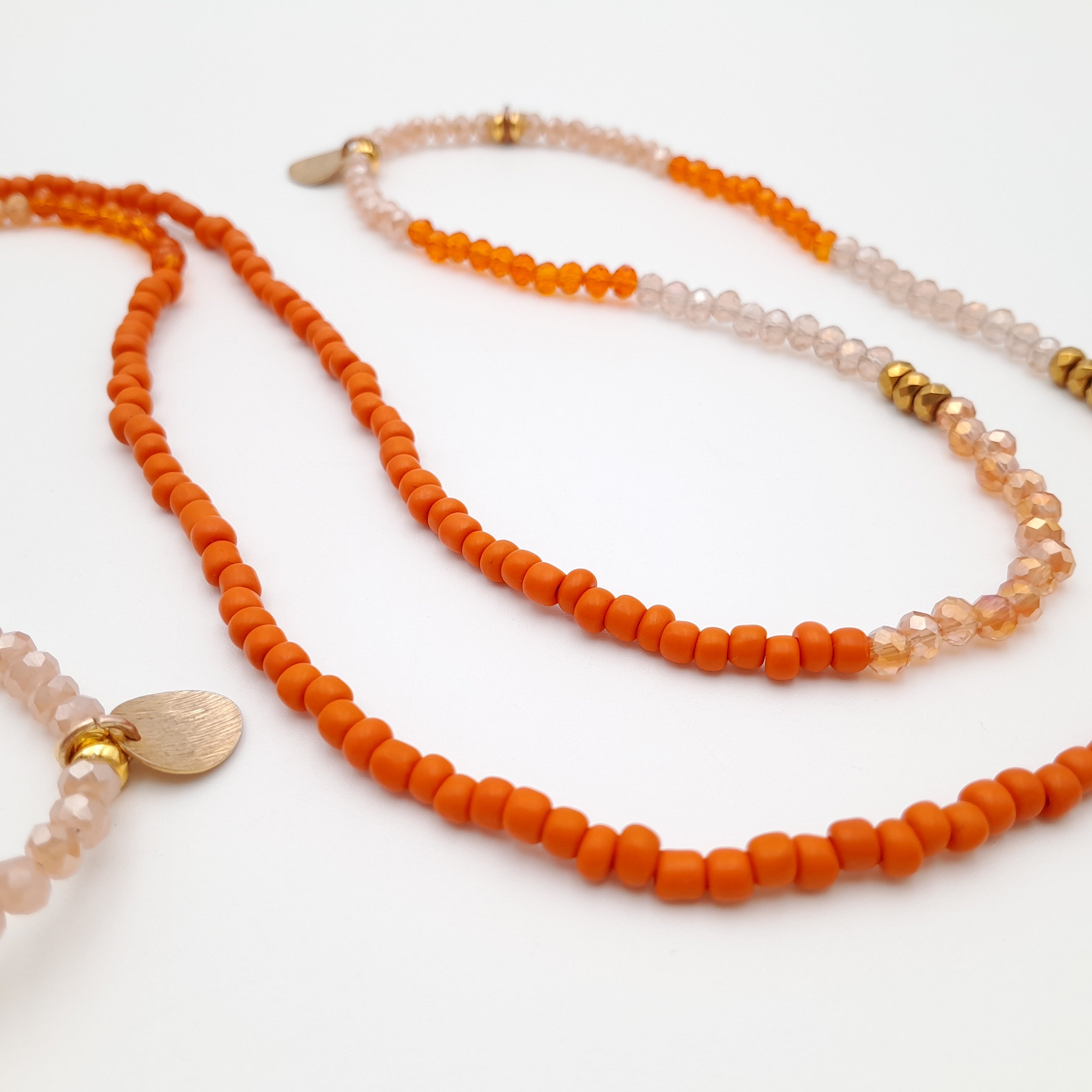 Crystal Layer Necklace - Orange