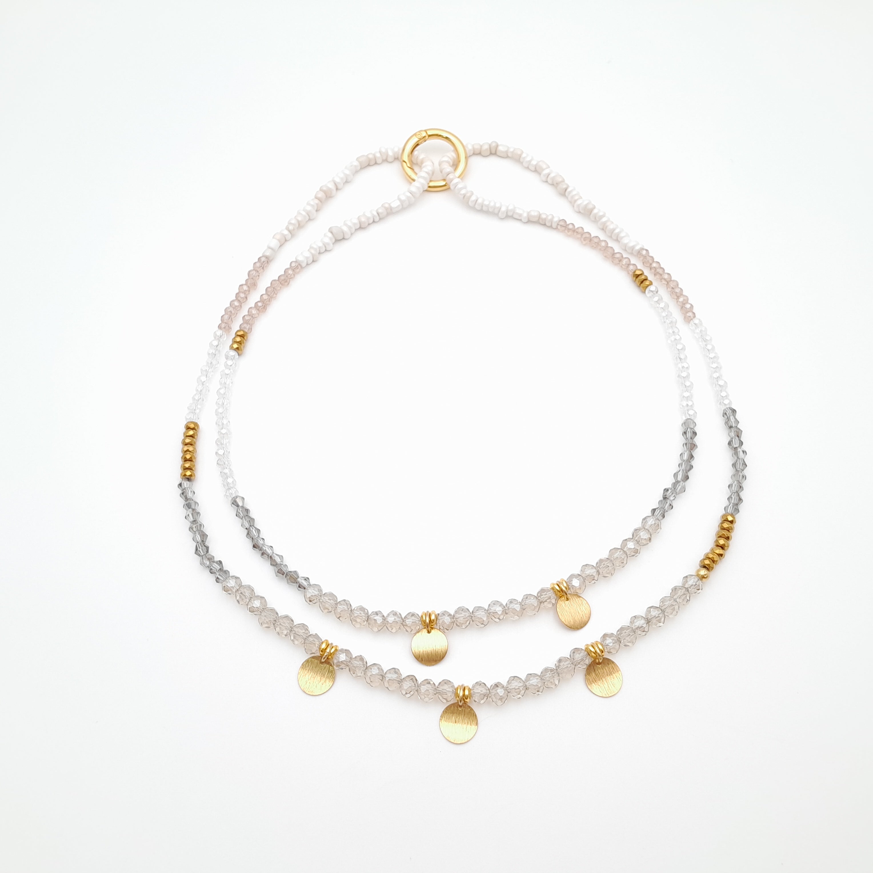 Crystal Layer Necklace - Champagne