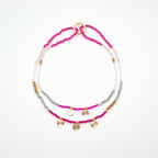 Crystal Layer Necklace - Hot Pink