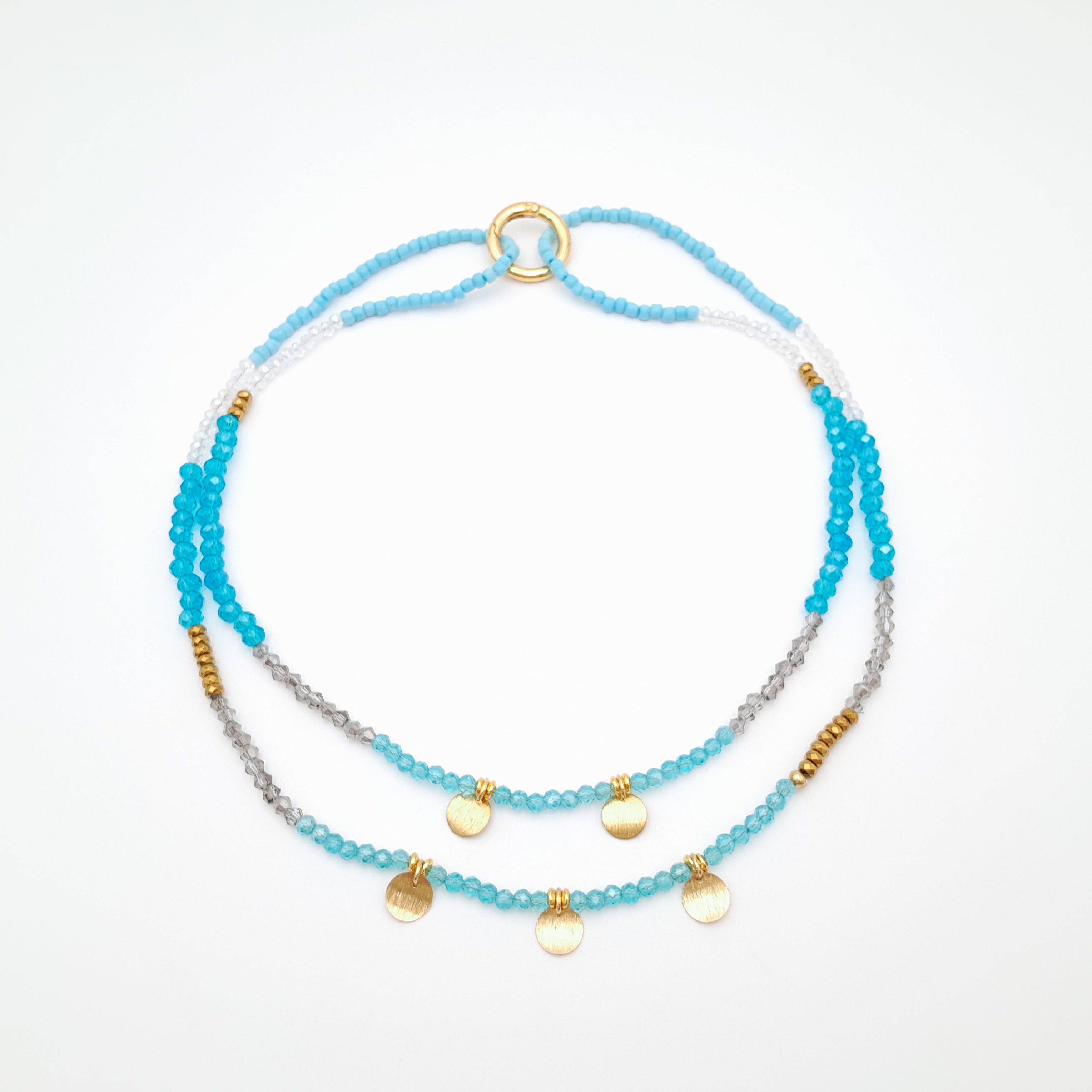 Crystal Layer Necklace - Turquoise