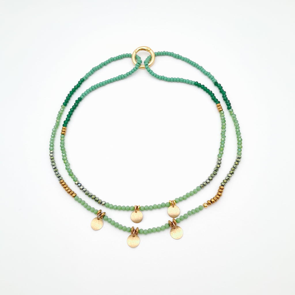 Crystal Layer Necklace - Green