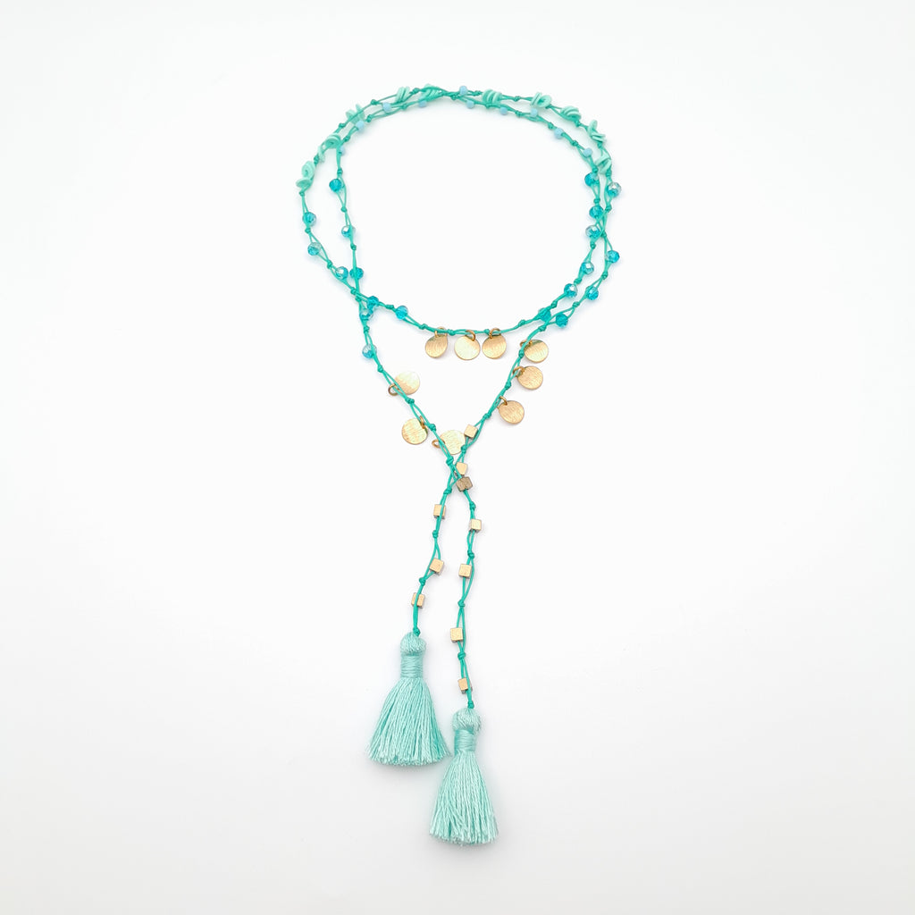 Rani Tassel Necklace - Turquoise