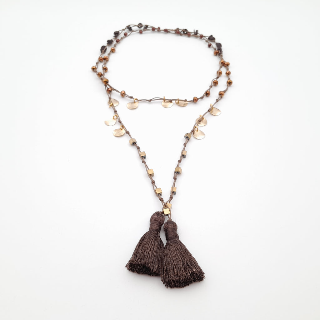 Rani Tassel Necklace - Chocolate