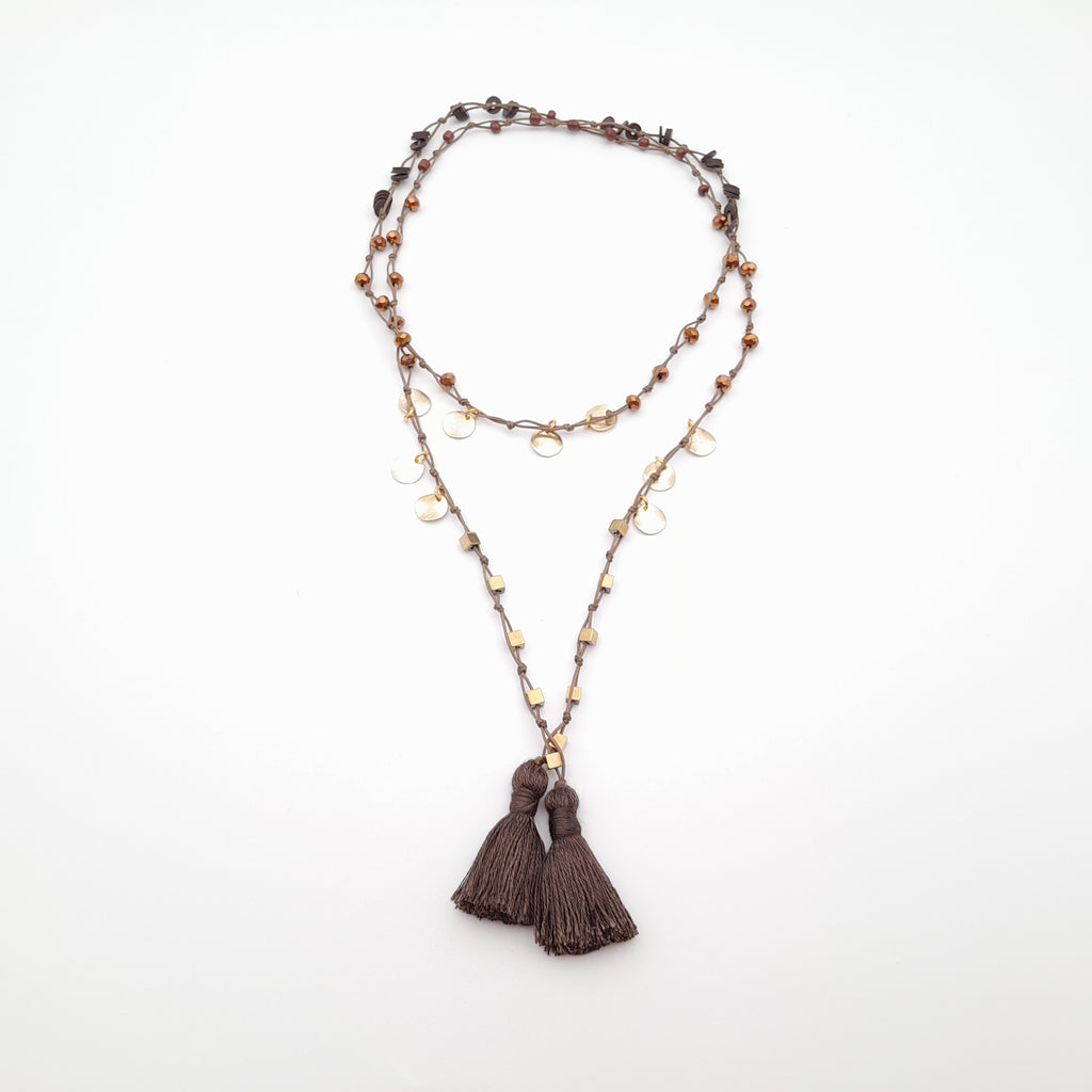 Rani Tassel Necklace - Chocolate