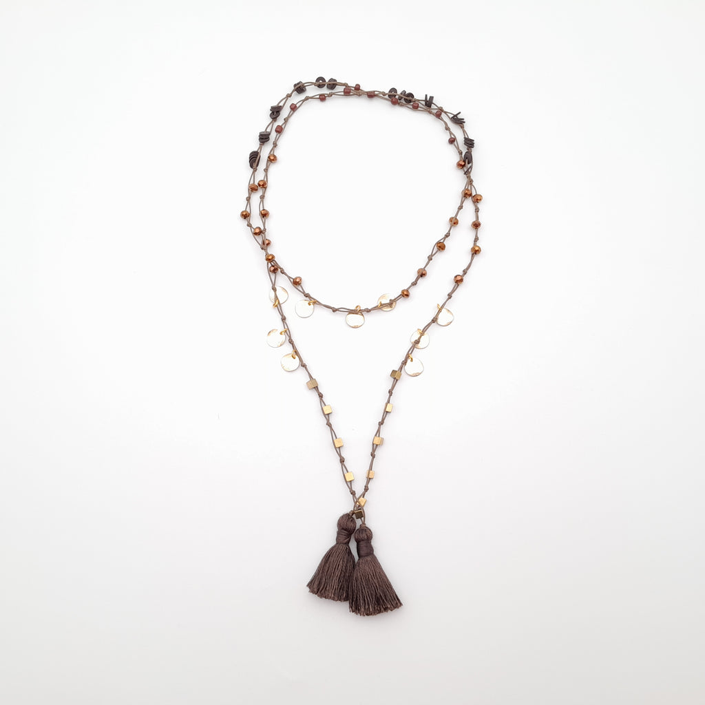Rani Tassel Necklace - Chocolate