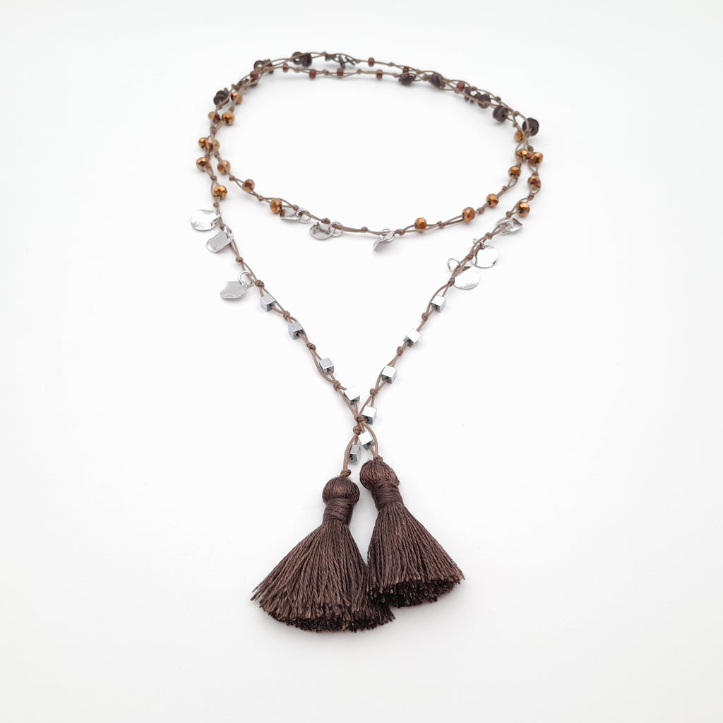 Rani Tassel Necklace - Chocolate