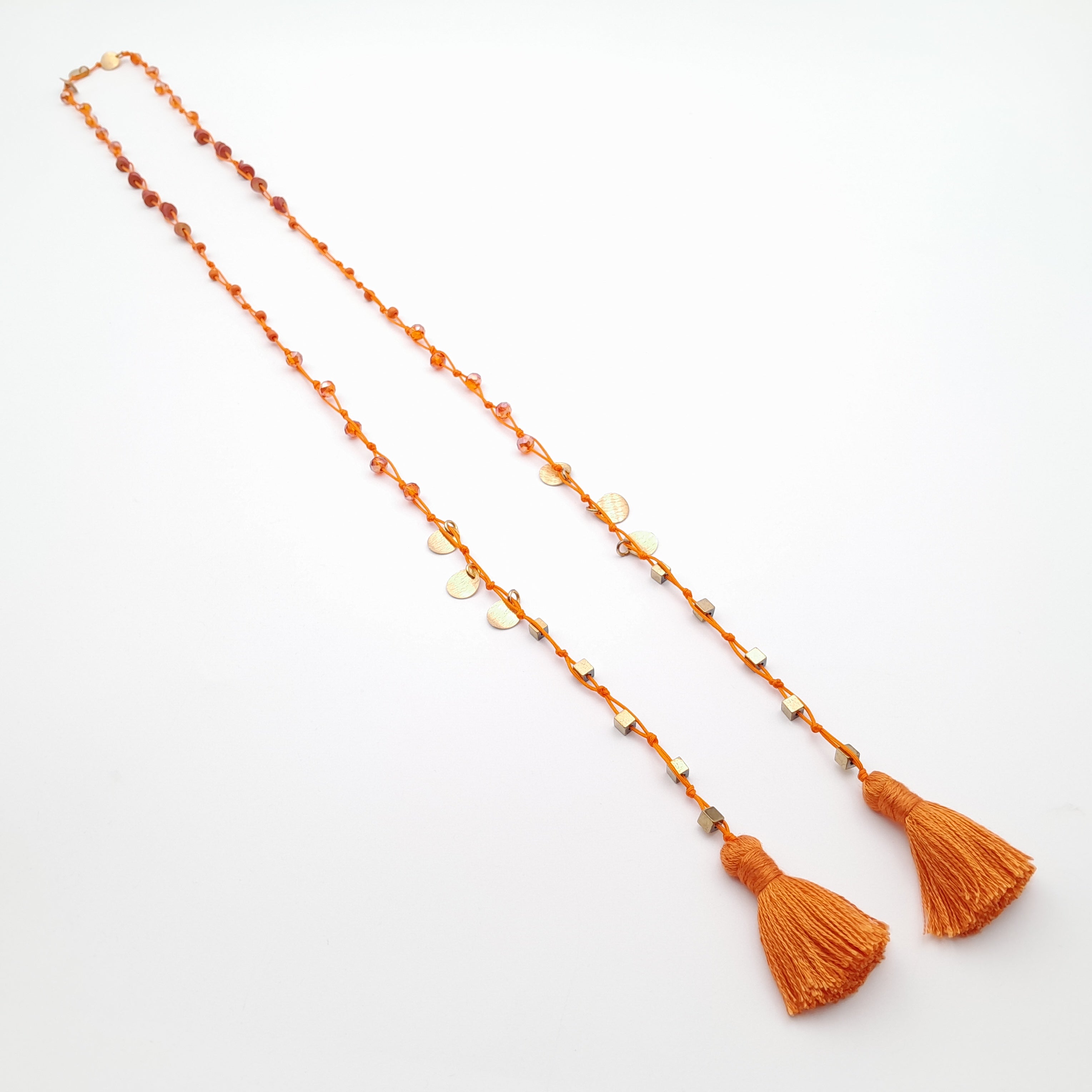 Rani Tassel Necklace - Orange