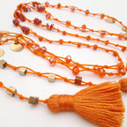 Rani Tassel Necklace - Orange