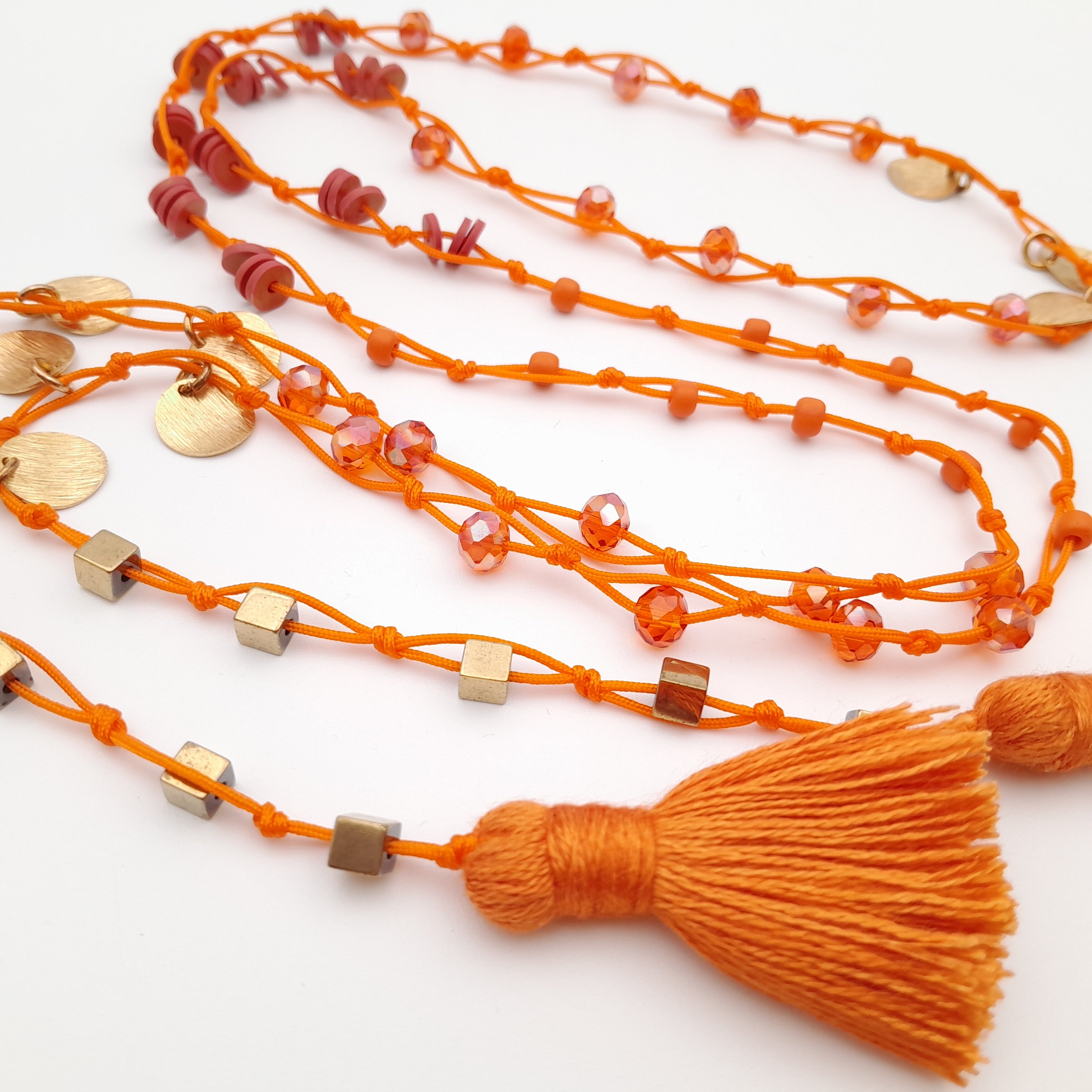 Rani Tassel Necklace - Orange