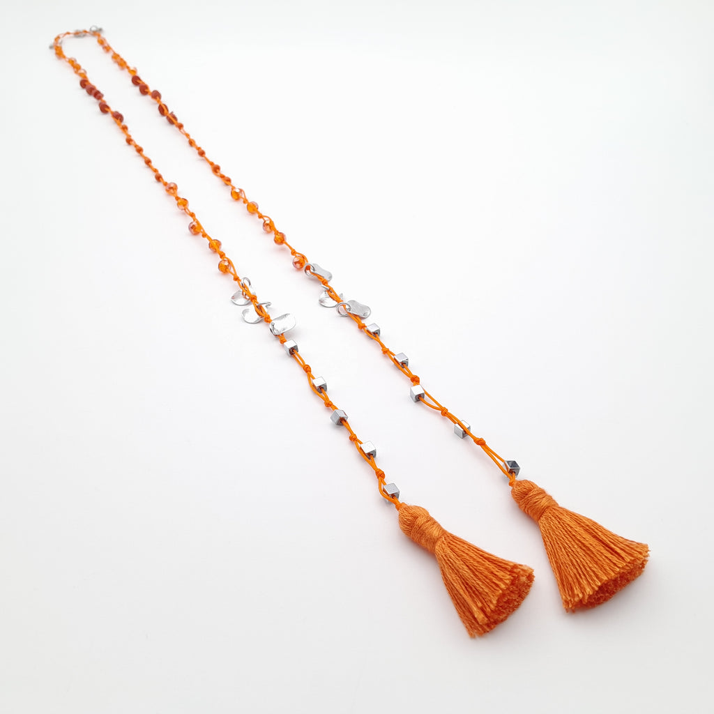Rani Tassel Necklace - Orange