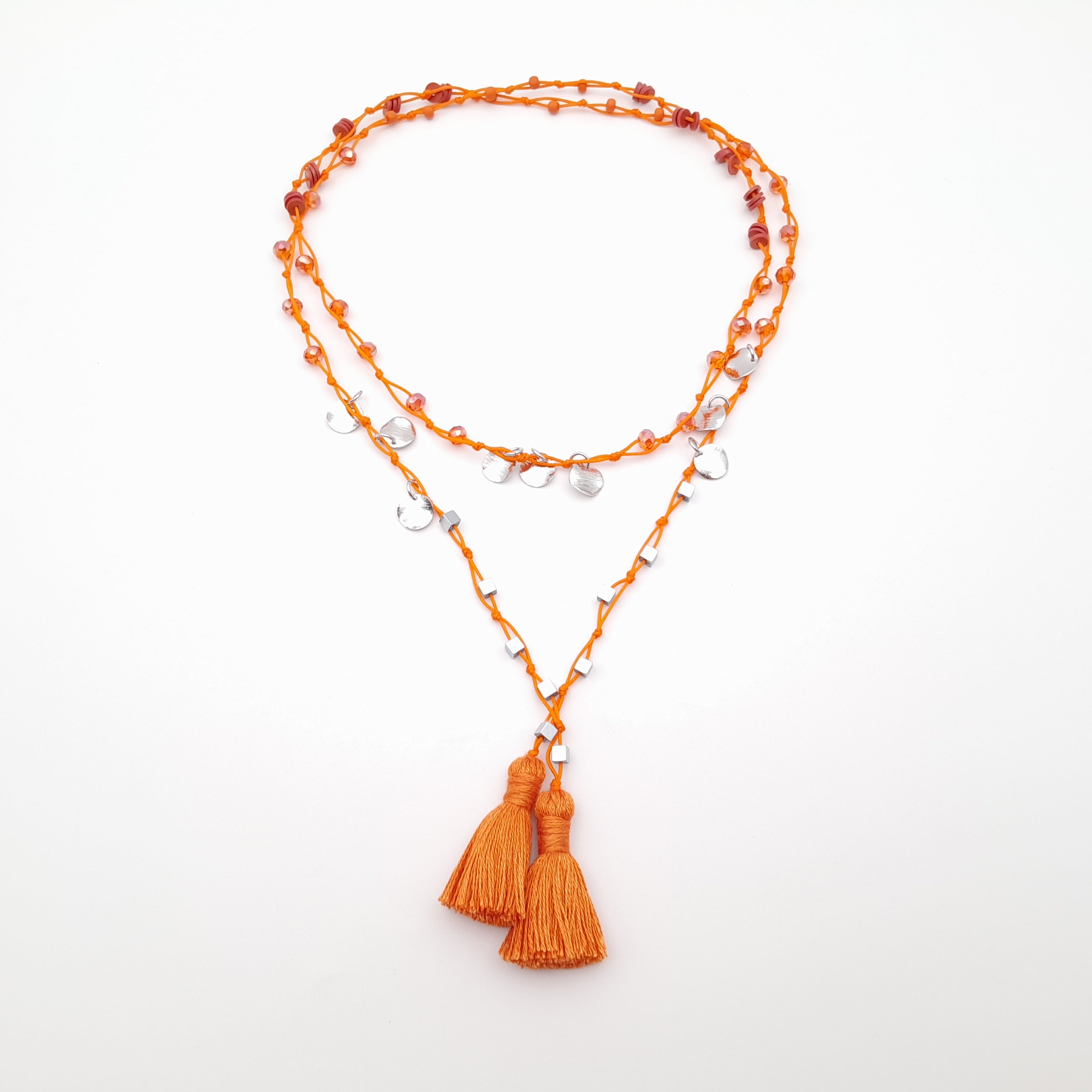 Rani Tassel Necklace - Orange