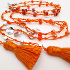 Rani Tassel Necklace - Orange