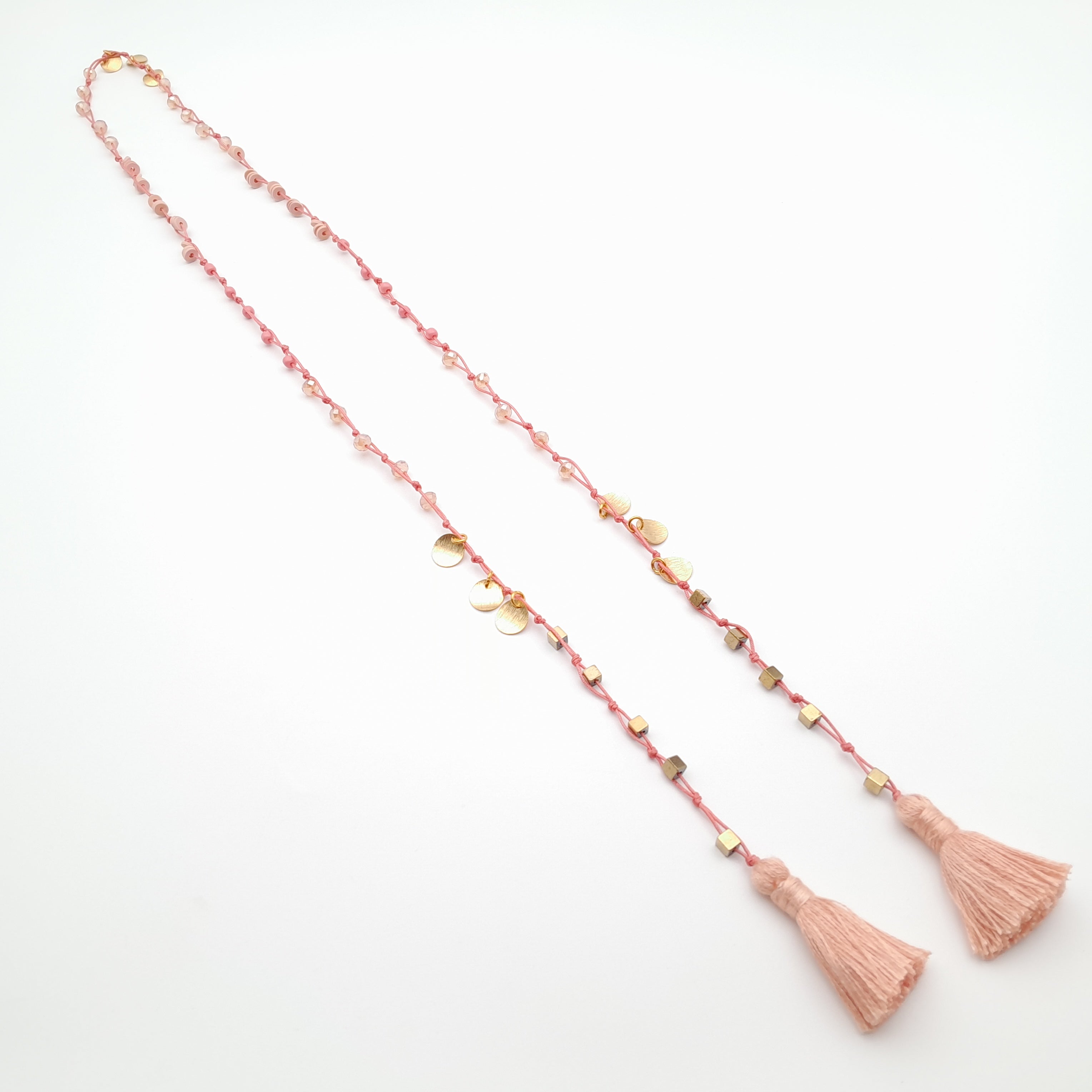 Rani Tassel Necklace - Salmon