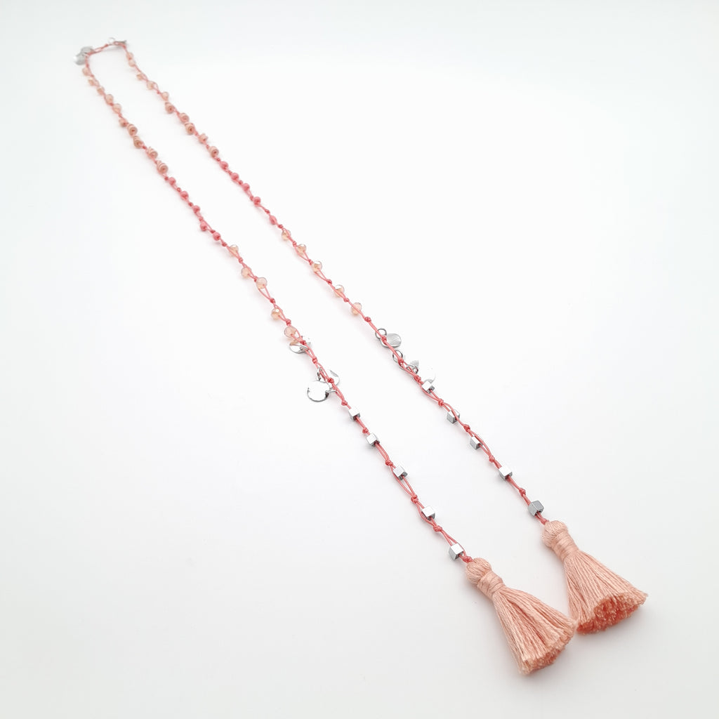Rani Tassel Necklace - Salmon