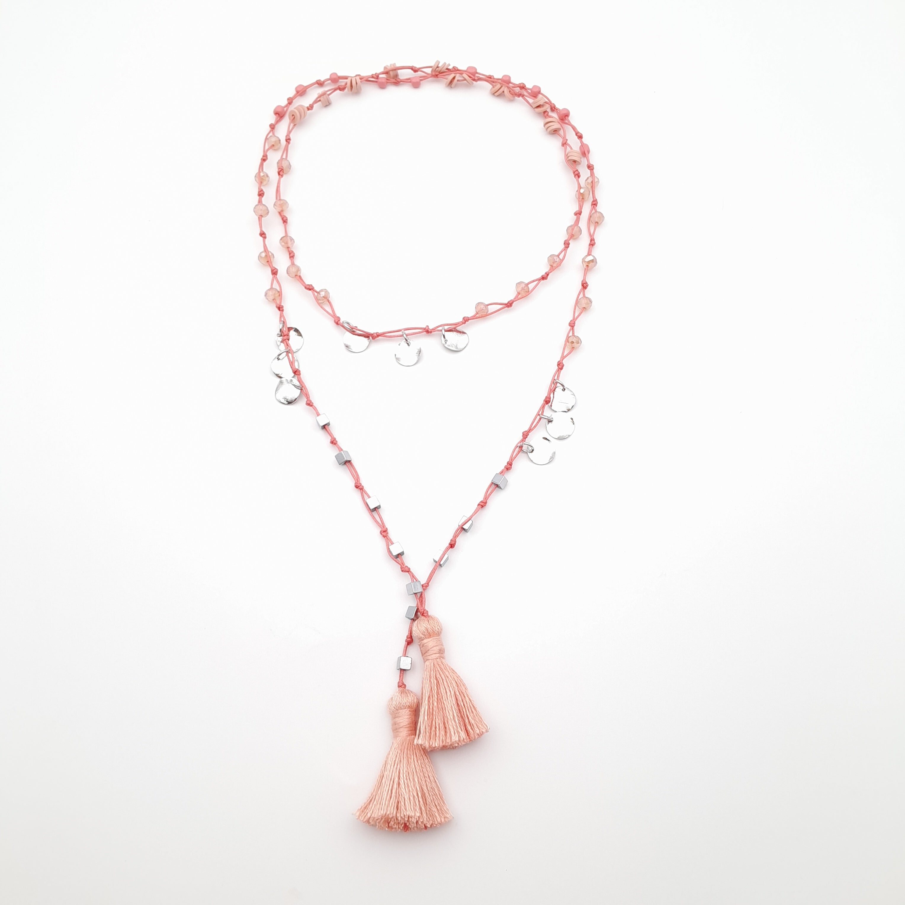 Rani Tassel Necklace - Salmon