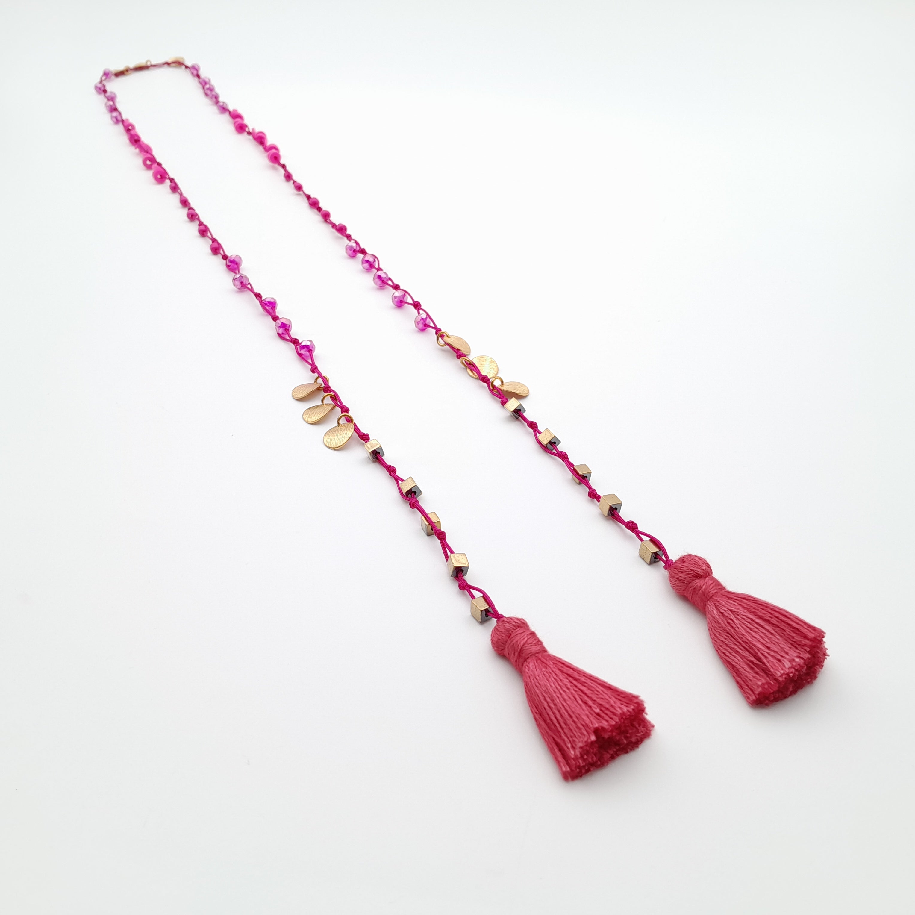 Rani Tassel Necklace - Hot Pink