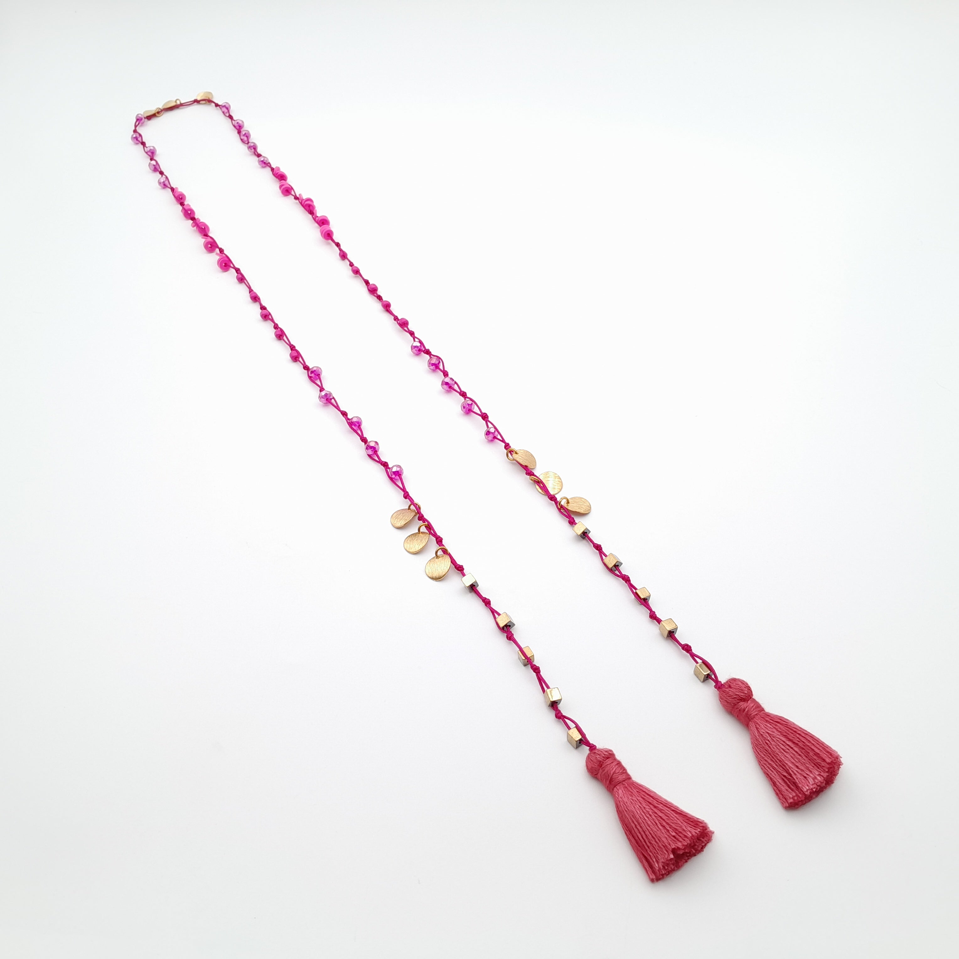 Rani Tassel Necklace - Hot Pink