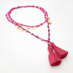 Rani Tassel Necklace - Hot Pink